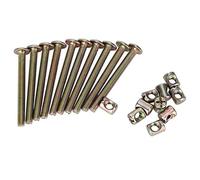 Bulloni per Mobili in Acciaio al Carbonio Zincato con Dadi a Botte, 40mm, 10 Pezzi, per Culle Letti e Sedie