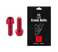 Bulloni per pedivella per bici da strada, M6 x 18 mm, in acciaio, con filettatura laminata di precisione e rondella integrata per un fissaggio sicuro della manovella (rosso)