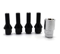 Bulloni Ruota Dadi Compatibile Con BMW Per 1 Series E81 E82 E87 E88 4X Cerchi In Lega Per Auto Bulloni Dadi Alette Nero M12x1.5 17mm Esagonale Cono Accessori Auto