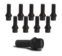 Bulloni ruota M14 x 1,5 fascia conica lunghezza 33 mm SW 17 mm nero (10 pz.) ...