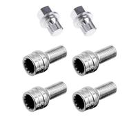 bulloni ruote auto Compatibile Con A4 A6 Borchie Ruota Per Auto 4 Pezzi M14x1.5 Ruota Per Adattatore Chiave Dad Bloccaggio Bullone E Set Dadi Ad Aletta E Vite Per Pneumatici(Silver)