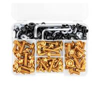 Bulloni Vite 190 Pezzi Moto Carenatura Bullone Clip Clip Vite Per YZF R1 R15 R25 R3 R6 R125 R15 R25 MT03 MT07 MT09 MT10 FZ07 FZ09(ORO)