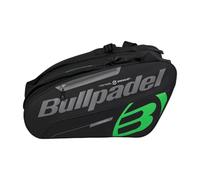 Bullpadel Porta racchette Tour – Nero con dettagli verdi, scomparto abbigliamento, grande capacità