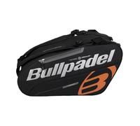Bullpadel - Portamonete da tour nero, con dettagli in bianco e arancione, con tasche per pale, scomparto per vestiti o materiale e tasche ausiliarie, maniglie imbottite e a mano per il trasporto