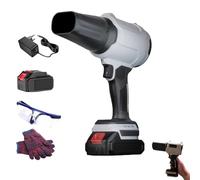Bullseye Blower, Bullseye Pro Hand Held Power Mini Air Leaf Blower Cordless, Dual Battery Multi-Purpose Cleaner for Yard, Garage & Outdoor Cleaning, BBQ (Black-Gray)