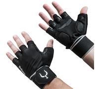Bullstep® - Pro Guanti Palestra per Uomo e Donna con Polsiere Antiscivolo Traspiranti per Crossfit, Calisthenics, Bodybuilding, Trazioni alla Sbarra, Gym Gloves (M)