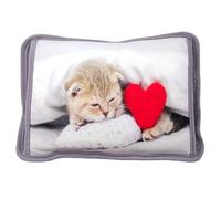 BullTek Borsa Acqua Calda Elettrica 26x19cm 500W - Scaldino Senza Fili Riscaldante Rapido, per Mani, Schiena, Pancia e Piedi, Sollievo Dolori Mestruali e Muscolari, Design Gatti Mici (Cuore)