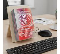 BullTek Calendario Filosofico Gastronomico 2026 da Tavolo 15x11 cm con Cavalletto in Legno e Carta Riciclata - Ricette, Vini, Frasi Filosofiche e 52 Siti UNESCO