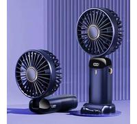 BullTek Mini Ventilatore Portatile USB Ricaricabile 5 Velocità | Pieghevole e Snodato | Da Collo e Tavolo | Silenzioso e Compatto | Ideale per Ufficio, Viaggi, Estate, Sport e All’Aperto (BLU)