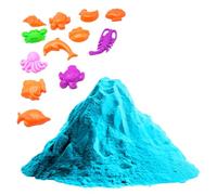 BullTek Sabbia Cinetica Naturale 1KG con 12 Stampini per Bambini - Set Creativo Sabbia Magica Gioco Sensoriale - Facile da Modellare, Non Secca, per Attività Artistiche e Regali Educativi (AZZURRO)