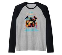 Bully Dog Lover Design per Il Proprietario del Cane American Maglia con Maniche Raglan
