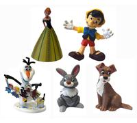 Bullyland Disney Figure 5er-Set (Pinocchio, Klopfer, Strolch, Anna, Olaf ) Pixar
