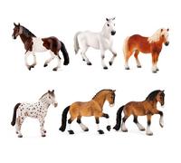 Bullyland Set Cavalli Realistici - 6 Cavalli Dipinti a Mano - Paint Horse, Oldenburg, Haflinger, Knabstrupper, Prussiano Orientale e Shire - Figure Animali per Bambini 3+ Anni
