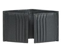 Bullz Portafoglio da uomo in vera pelle di mucca nappa spessa doppia carta di credito con patta quadrupla pieghevole grande portafoglio da uomo passcase RFID, nero, taglia unica, portafoglio da uomo