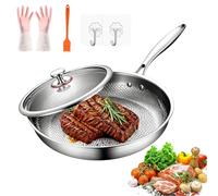 Bulnire 2026 Neu Titanium Hammered Pan Pro with Lid, Titan Pfanne Unbeschichtet mit Deckel 26/28/30 cm, Premium Uncoated Titanium Frying Pan for Kitchen Cooking (With lid, 30cm)