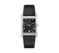 Bulova 96B445 Sutton Men's Watch - Black Dial, Black Leather Strap