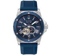 Bulova 98A303 Marine Star Orologio da uomo in silicone, 20 bar, analogico, blu, cinghia