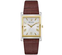 Bulova 98B430 Sutton Men's Watch - Silver Dial, Brown Leather Strap