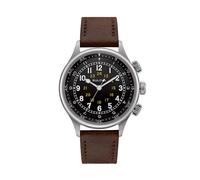 Bulova A-15 Pilot 96A245 Automatic Men’s Watch - Dual Time, Leather Strap