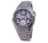 Bulova Abito Automatico Nero Quadrante In Acciaio Inox 98A179 Orologio da Uomo