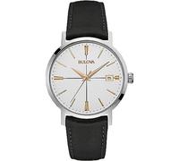 Bulova Classic Aerojet 98B254 - Orologio design con cinturino in pelle, Uomo, nero/inserti, colore oro rosa