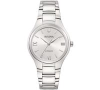 Bulova Classic Lady Automatic 96L318 Women's Watch - 34mm Stainless Steel Case, Silver Dial, Stainless Steel Bracelet