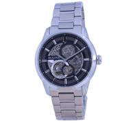 Bulova Classic Skeleton Black Dial Stainless Steel Automatic 96A208 Mens Watch