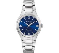 Bulova Lady Sutton Automatic 96L319 Women's Watch - 34mm Stainless Steel Case, Blue Dial, Stainless Steel Bracelet