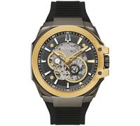 Bulova Marc Anthony Marquina 98A310 - Orologio con cinturino in silicone nero, quadrante grigio, 46 mm, nero, moderno