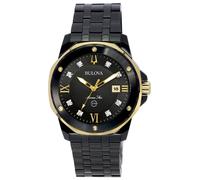 Bulova Marine Star Diamond Accents Black Dial Quartz 98D176 100M Mens Watch