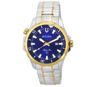 Bulova Marine Star Two Tone Bracelet Blue Dial Quartz 98B384 100M Mens Watch