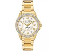 Bulova Marine Stella d'oro con bianco madreperla diamante orologio