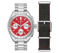 Bulova Orologio Cronógrafo al Quarzo da Uomo con Cinturino in Rosso 96K115