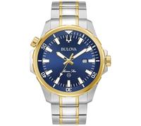 Bulova Orologio al quarzo da uomo Marine Star 'Series B' con 3 lancette e data, marcatori luminosi, quadrante rotante, resistente all'acqua fino a 100 m, 43 mm, Due tonalità/quadrante blu, Bracciale