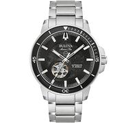 Bulova Orologio analogico automatico da uomo con cinturino in acciaio inox 96A290, argento/nero, Bracciale