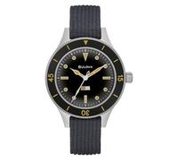 Bulova Orologio analogico automatico da uomo con cinturino in nylon 98A266, argento/nero, cinghie
