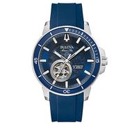 Bulova Orologio analogico automatico da uomo, con cinturino in silicone, 96A303, Blu, Moderno