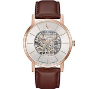Bulova Orologio Analogueico Automatico Uomo con Cinturino in Pelle 97A172