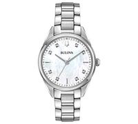 Bulova Orologio classico al quarzo da donna, in acciaio inox, con diamanti, color argento (modello: 96P199), Classico Sutton, Sutton Quartz - Bracciale in acciaio inossidabile color argento