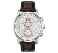 Bulova Orologio Cronografo al Quarzo Uomo con Cinturino in Pelle 96B309