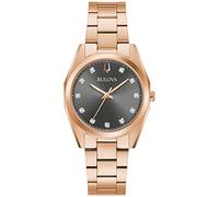 Bulova Orologio da donna con quadrante grigio e cinturino in metallo dorato automatico o a carica automatica - 97P156, Oro rosa, misura unica, A carica automatica
