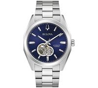 Bulova Orologio automatico giapponese da uomo, 42 mm, cassa in acciaio inox color argento e cinturino con quadrante blu (96A275), Blu, Classico