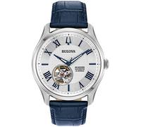 Bulova Orologio Skeleton Quarzo Uomo con Cinturino in Pelle 96A206