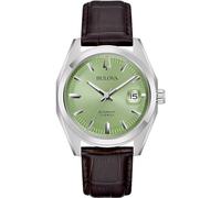 Bulova Orologio uomo automatico Surveyor fondo verde 96B427 cinturino in pelle