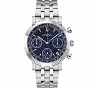 Bulova Precisionist 96B458 Men's Chronograph Watch - Stainless Steel, Blue Dial