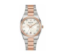 Bulova Surveyor 98P199 Women's Diamond Watch - Mother-of-Pearl Dial, Two-Tone Bracelet