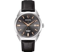 Bulova Sutton Automatic Men Watch with Leather Strap 96B422 Steel Gray Background 73544