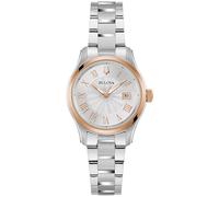 Bulova Wilton Classic Mini orologio da donna con 3 lancette al quarzo, in acciaio inox, con data e giorno, 29 mm