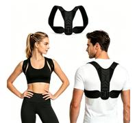 BULULUSHOP Supporto dritto per la schiena, regolabile, per la correzione della postura, unisex, offre sollievo dal dolore al collo e alle spalle, per ufficio, sport, vita quotidiana, nero