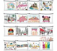 Bulyoou 16 trousse per cosmetici con città di New York, idea regalo per il trucco, idea regalo per viaggi, vacanze, viaggi, vacanze, per donne, compleanni, Natale, viaggi, regali per feste, Colori